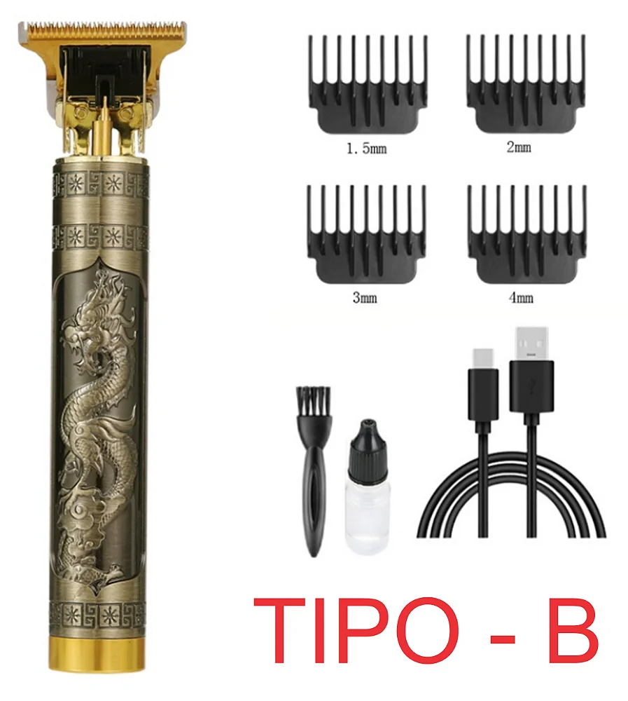 Imagem 2 de Máquina de cortar cabelo T9 para homem Máquina de cortar cabelo USB com carregamento sem fios para barba e aparador de cabelo