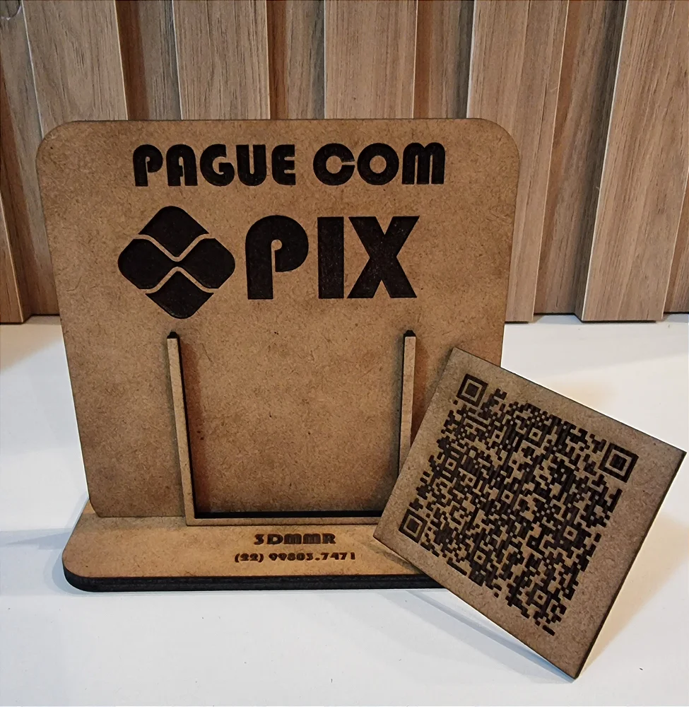 Imagem 2 de Placa “Pague com PIX” com QR Cod e base