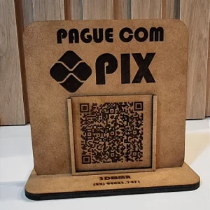 Placa “Pague com PIX” com QR Cod e base