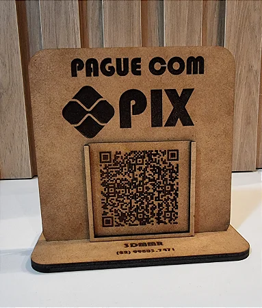 Placa “Pague com PIX” com QR Cod e base